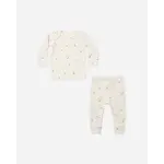 Quincy Mae Quincy Mae Natural Celestial Ribbed Tee & Legging Set