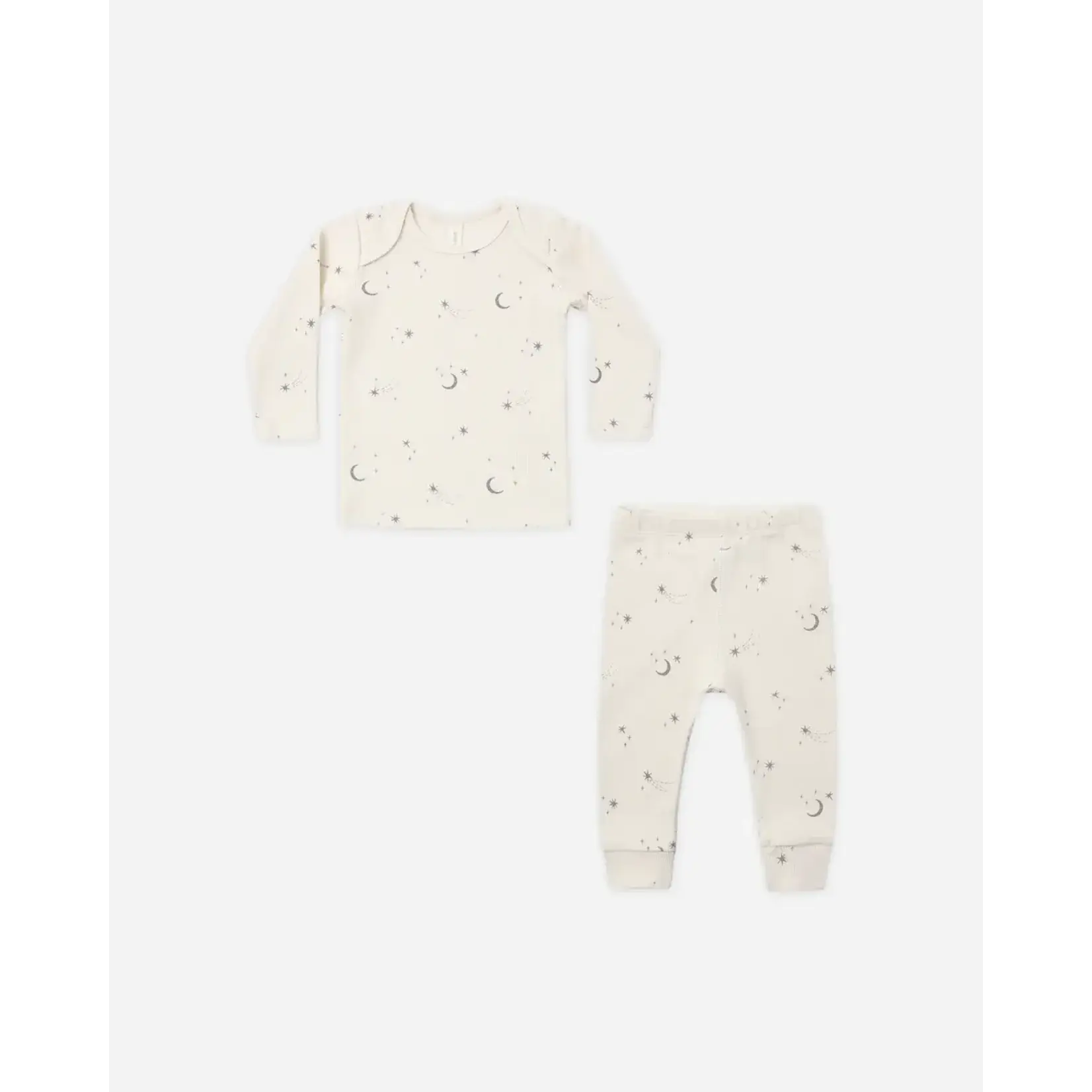 Quincy Mae Quincy Mae Natural Celestial Ribbed Tee & Legging Set