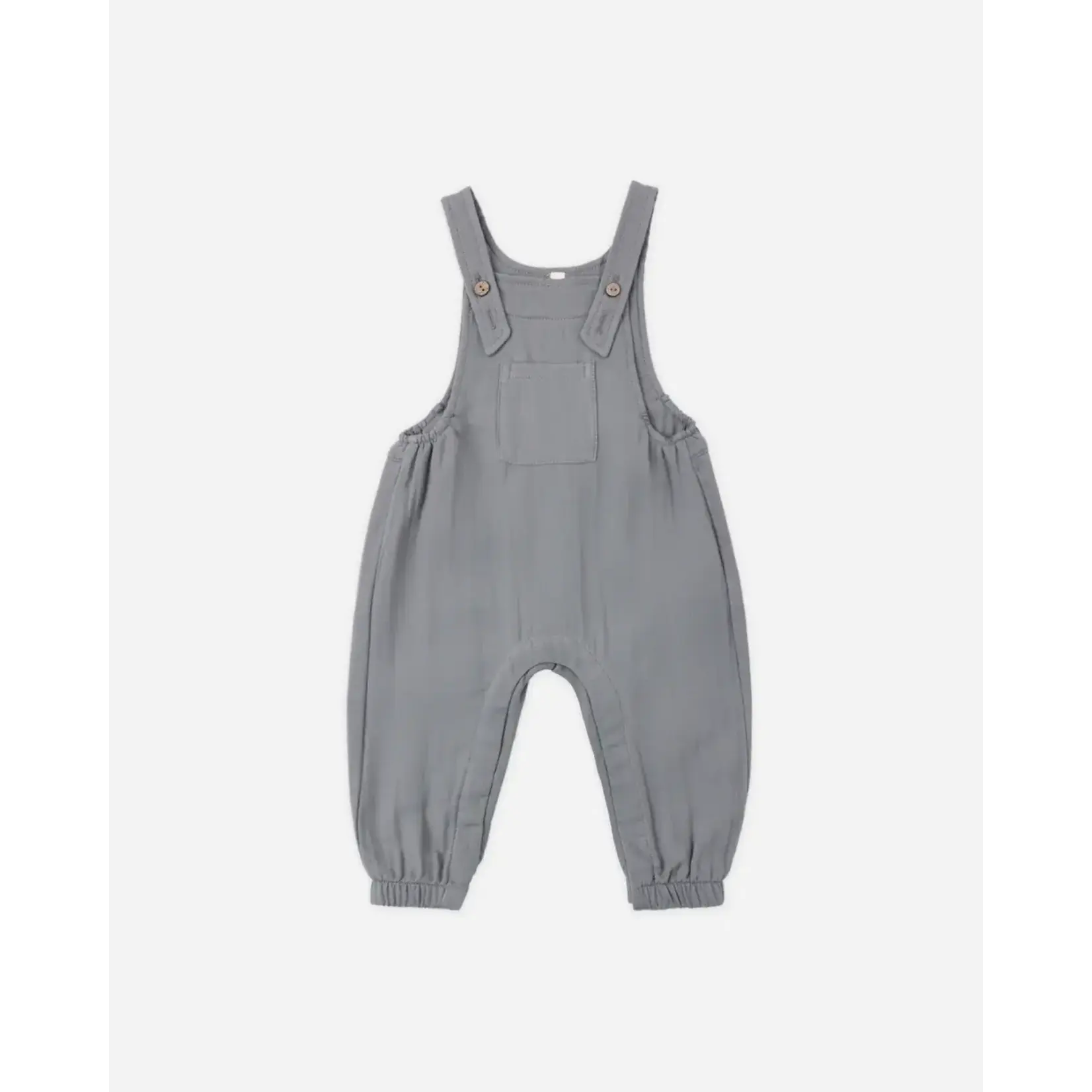 Quincy Mae Quincy Mae Cloud Zion Shirt And Slate Baby Overall Set