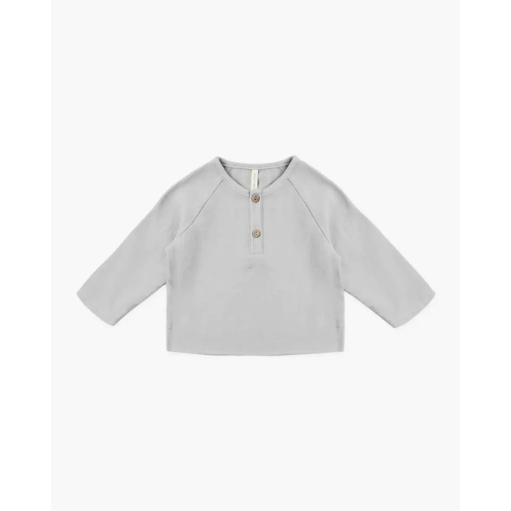 Quincy Mae Quincy Mae Cloud Zion Shirt And Slate Baby Overall Set