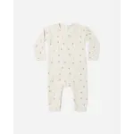 Quincy Mae Quincy Mae Natural Fall Ditsy Ribbed Baby Jumpsuit