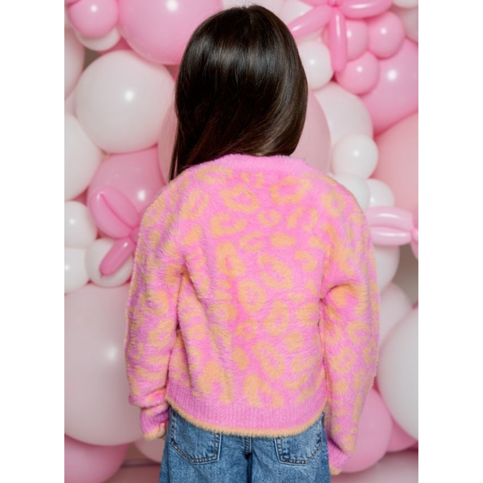 Design History Design History Snug Pink Combo L/S Button Cardigan