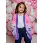 Design History Design History Snug Purple/Pink Combo L/S Cardigan