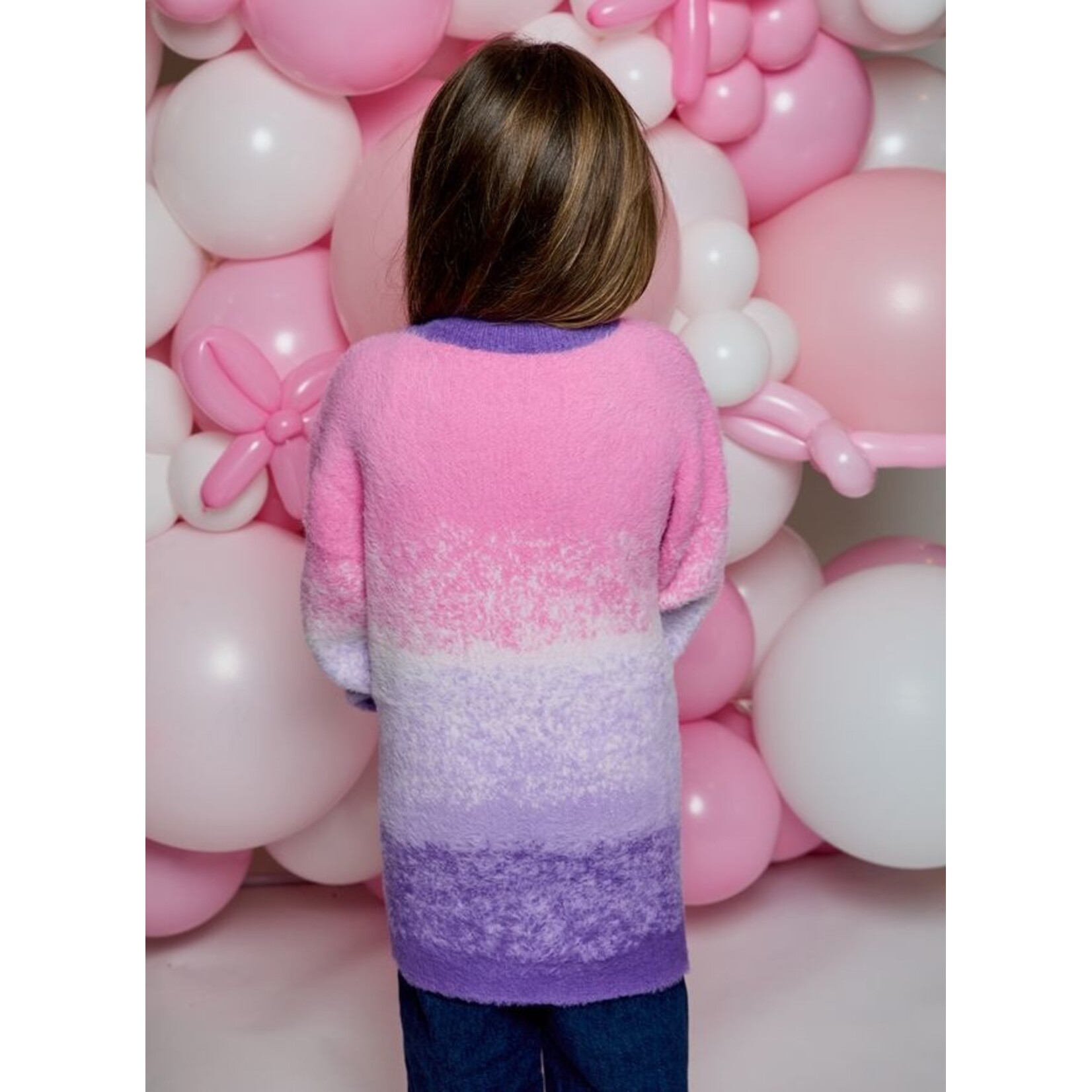 Design History Design History Snug Purple/Pink Combo L/S Cardigan