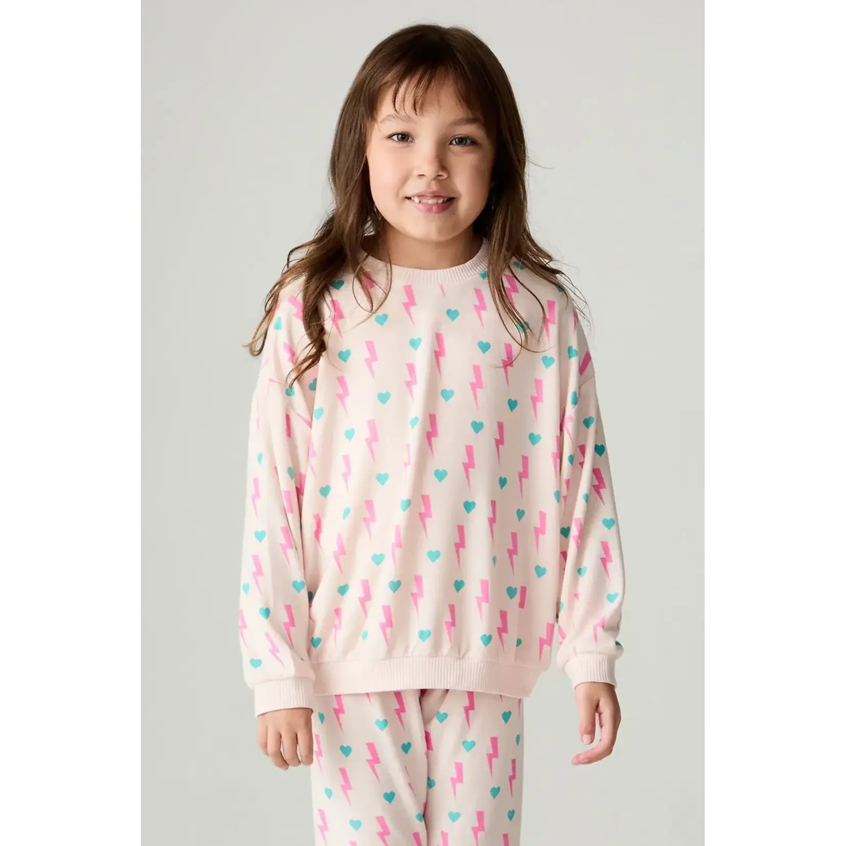 Chaser Chaser Mauvel Ditsy Hearts L/S Top