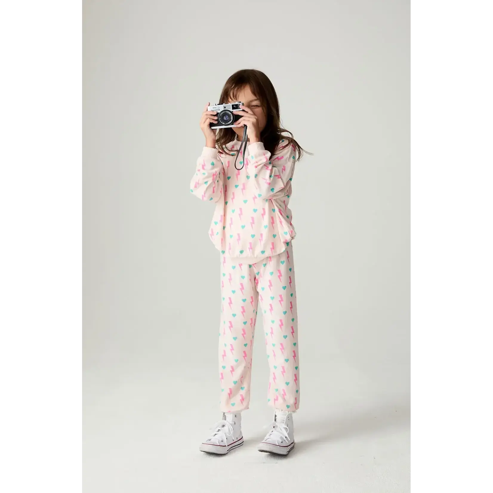 Chaser Chaser Mauvel Ditsy Hearts L/S Top