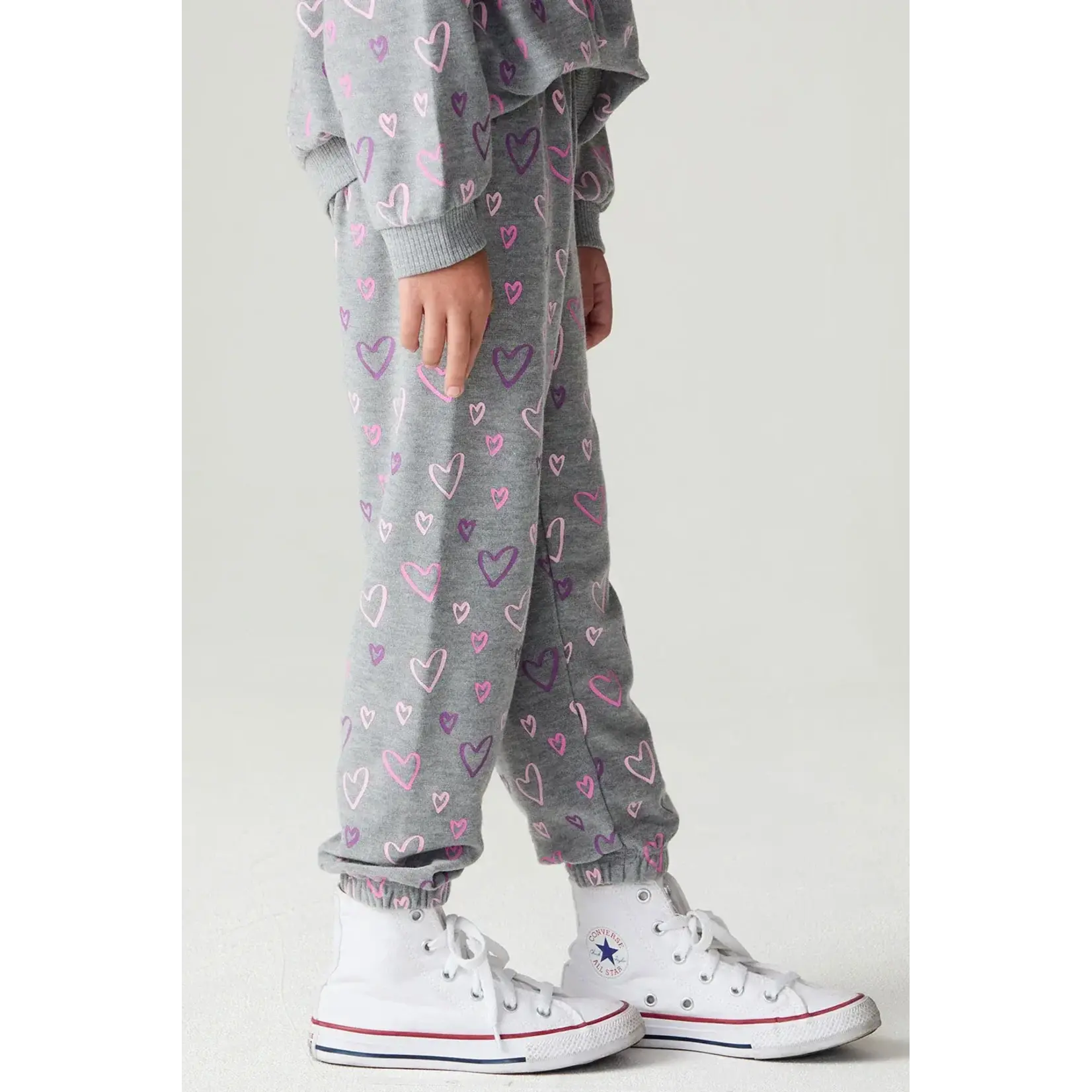 Chaser Chaser Heather Grey Bolt Hearts Pants
