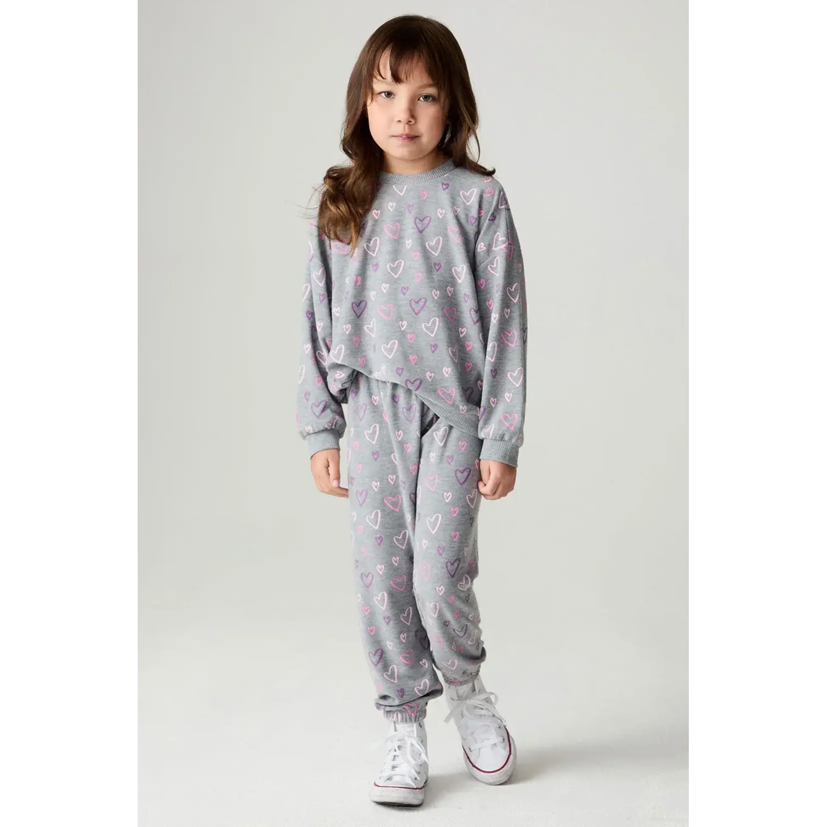 Chaser Chaser Heather Grey Bolt Hearts Pants