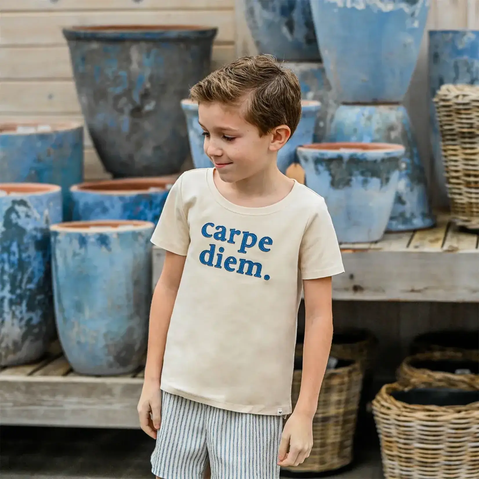 Oh Baby! Oh Baby Natural "Carpe Diem" Raw Edge Shirt