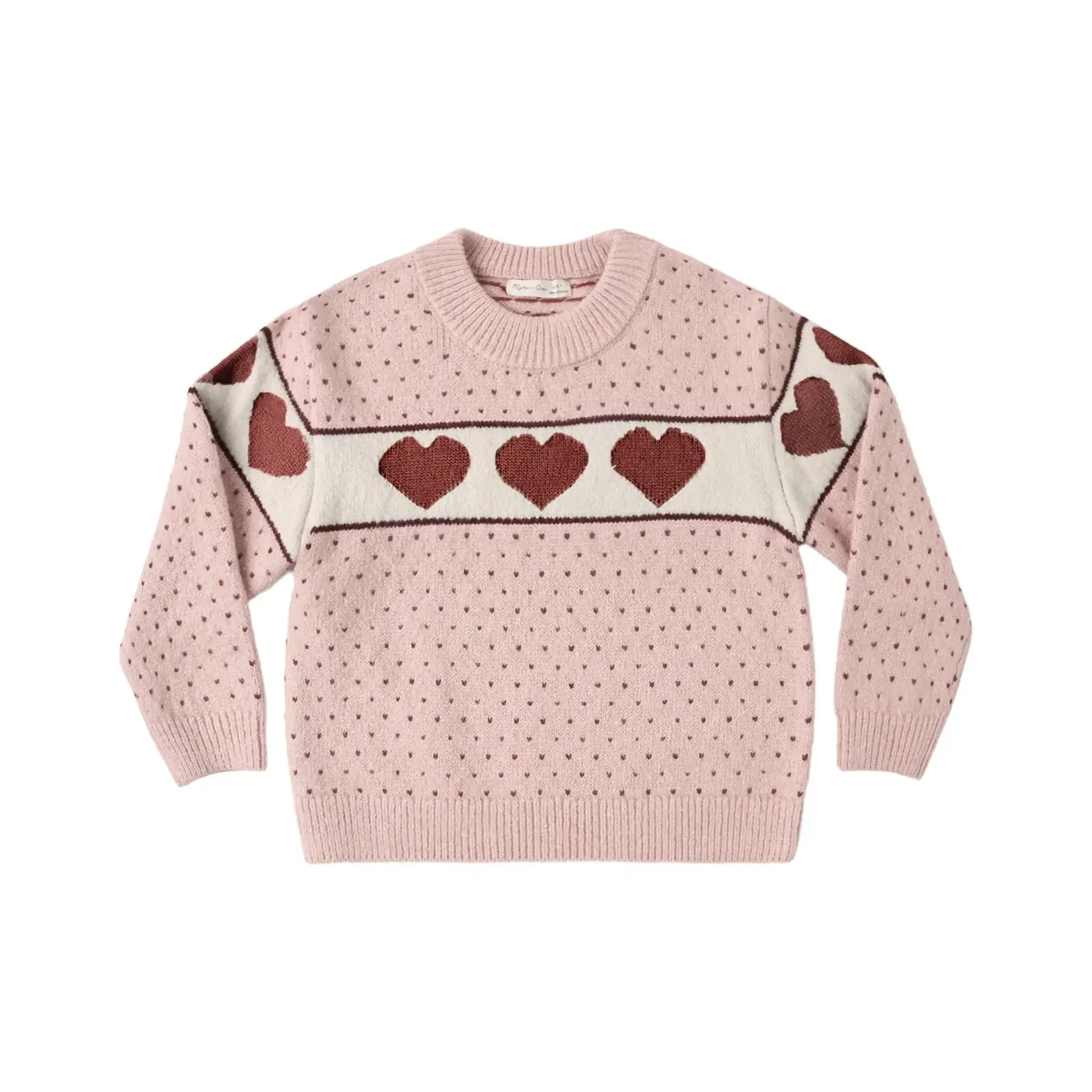 Rylee + Cru Rylee & Cru Blush Reagan Hearts Sweater