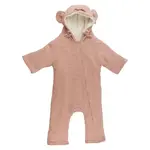 Oh Baby! Oh Baby Pale Pink Cable Knit Bow Teddy Bunting