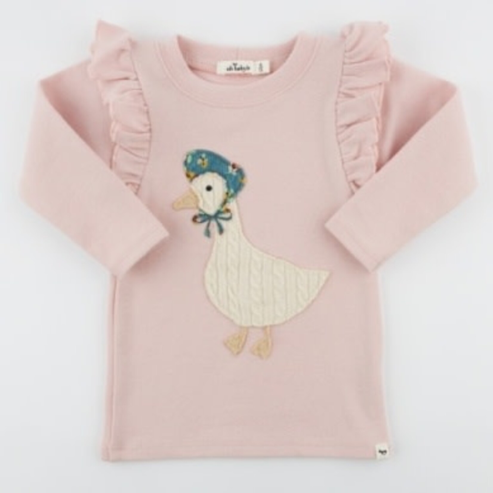Oh Baby! Oh Baby Dusty Pink Mother Goose Applique Millie L/S Tee