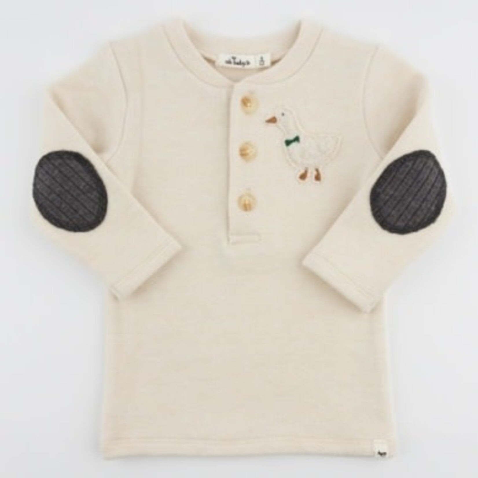 Oh Baby! Oh Baby Natural Goose Patch Sweater Knit Henley