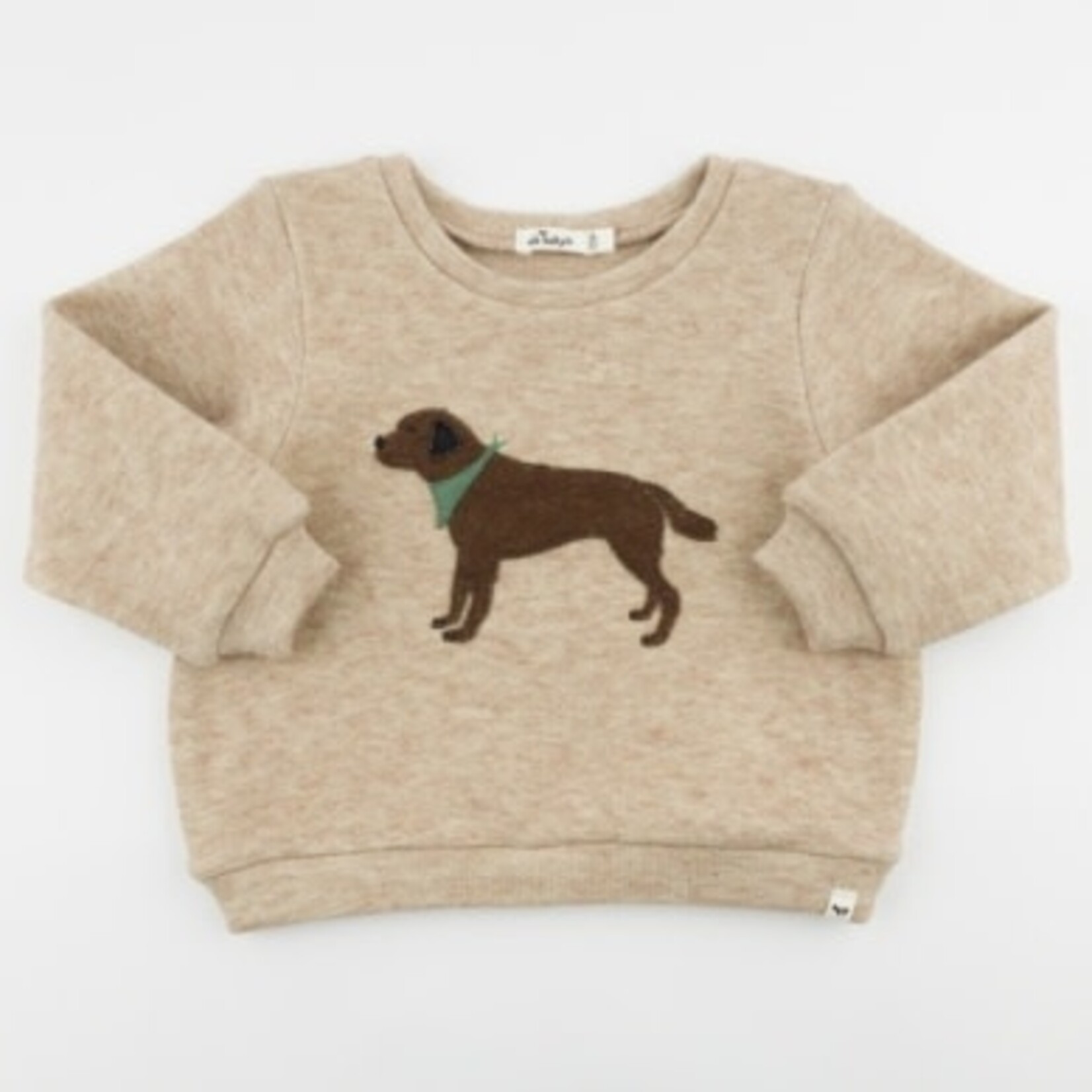 Oh Baby! Oh Baby Mushroom Heather Chocolate Lab Applique Brooklyn Boxy