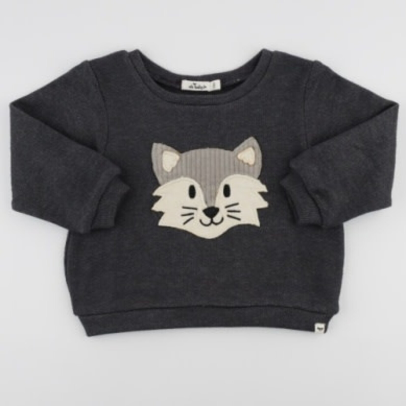 Oh Baby! Oh Baby Charcoal Wolf Applique Brooklyn Boxy