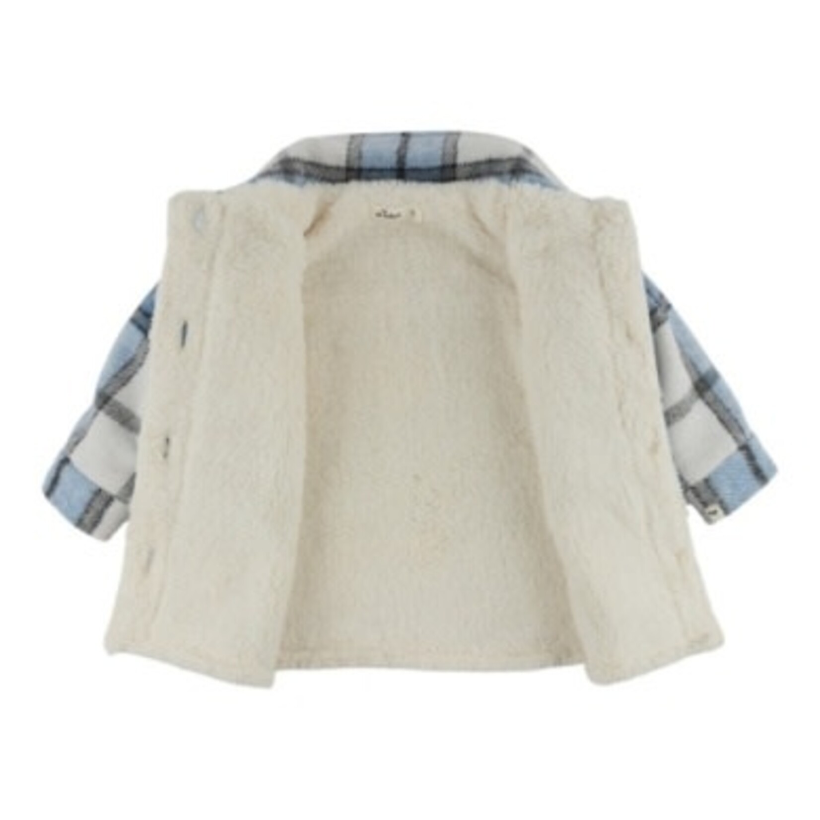Oh Baby! Oh Baby Dusty Blue Plaid Snowdrift Lining Shacket