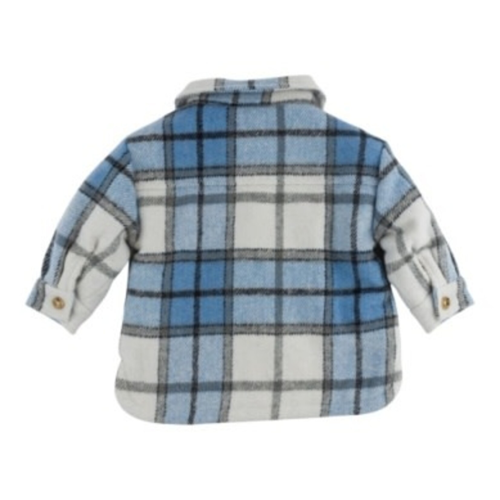 Oh Baby! Oh Baby Dusty Blue Plaid Snowdrift Lining Shacket
