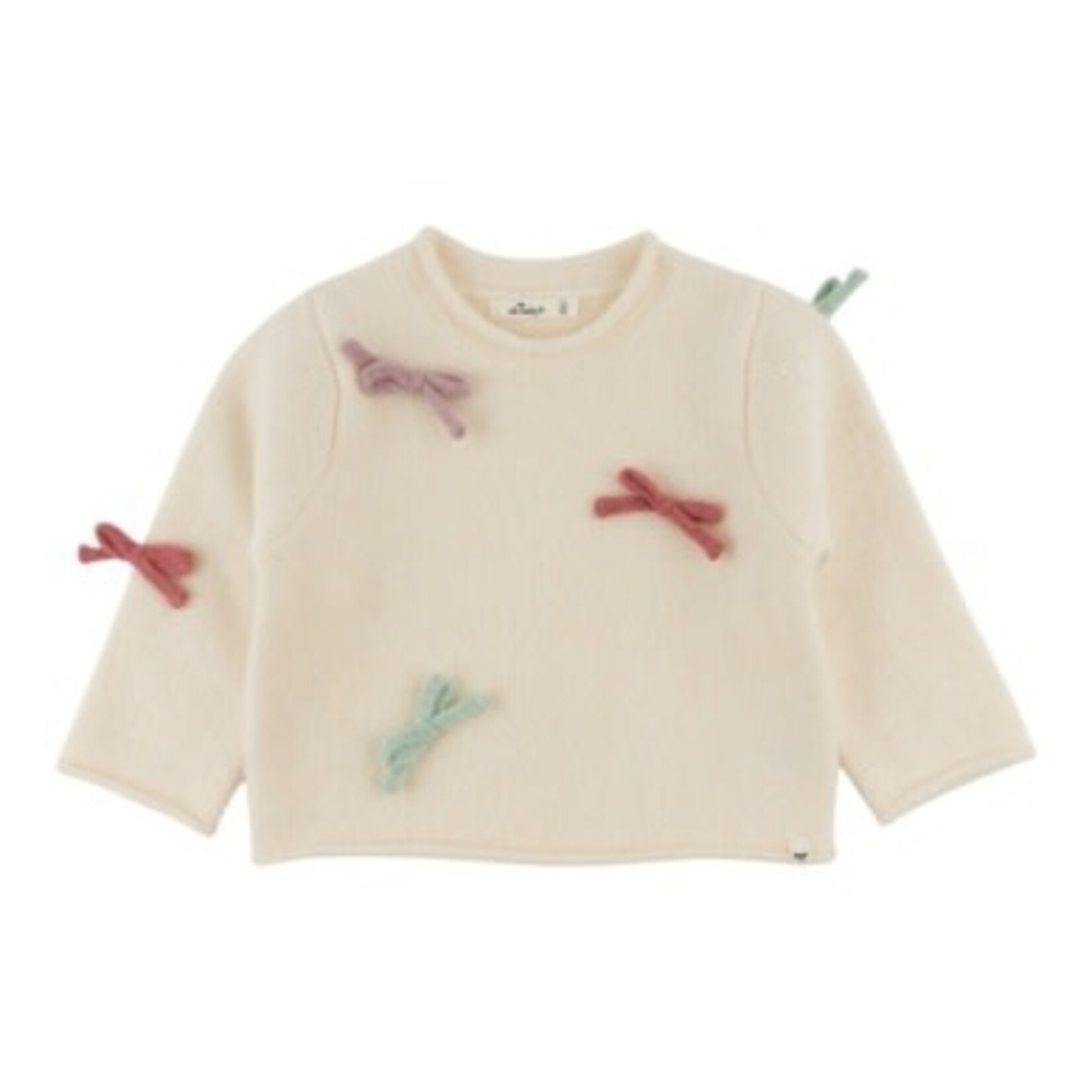 Oh Baby! Oh Baby Cream Multi Bow Roll Edge Sweater