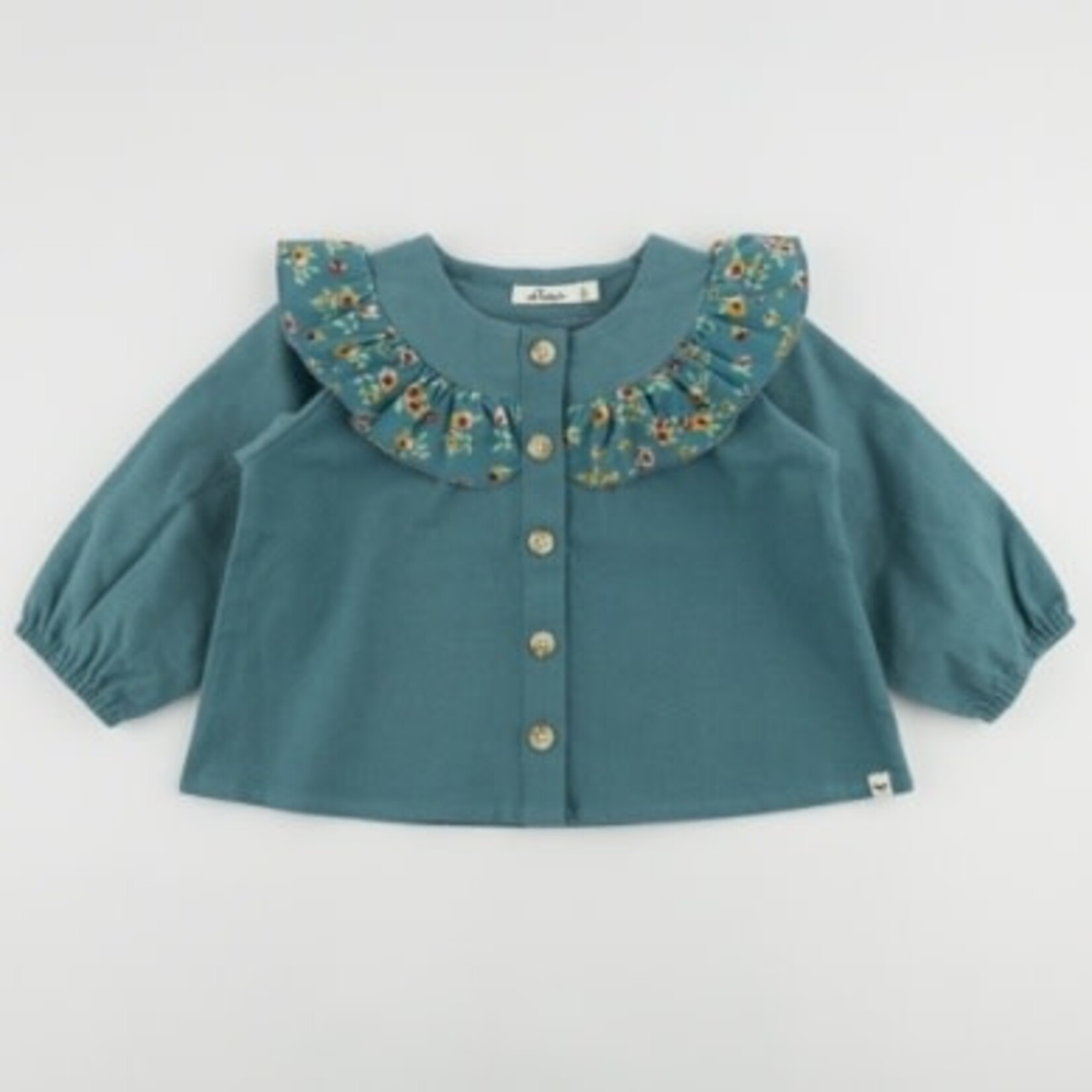 Oh Baby! Oh Baby Teal Harvest Bloom Ruffle Holly Blouse