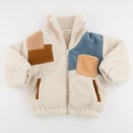 Oh Baby! Oh Baby Natural Star Applique Sherpa Patchwork Tahoe Jacket
