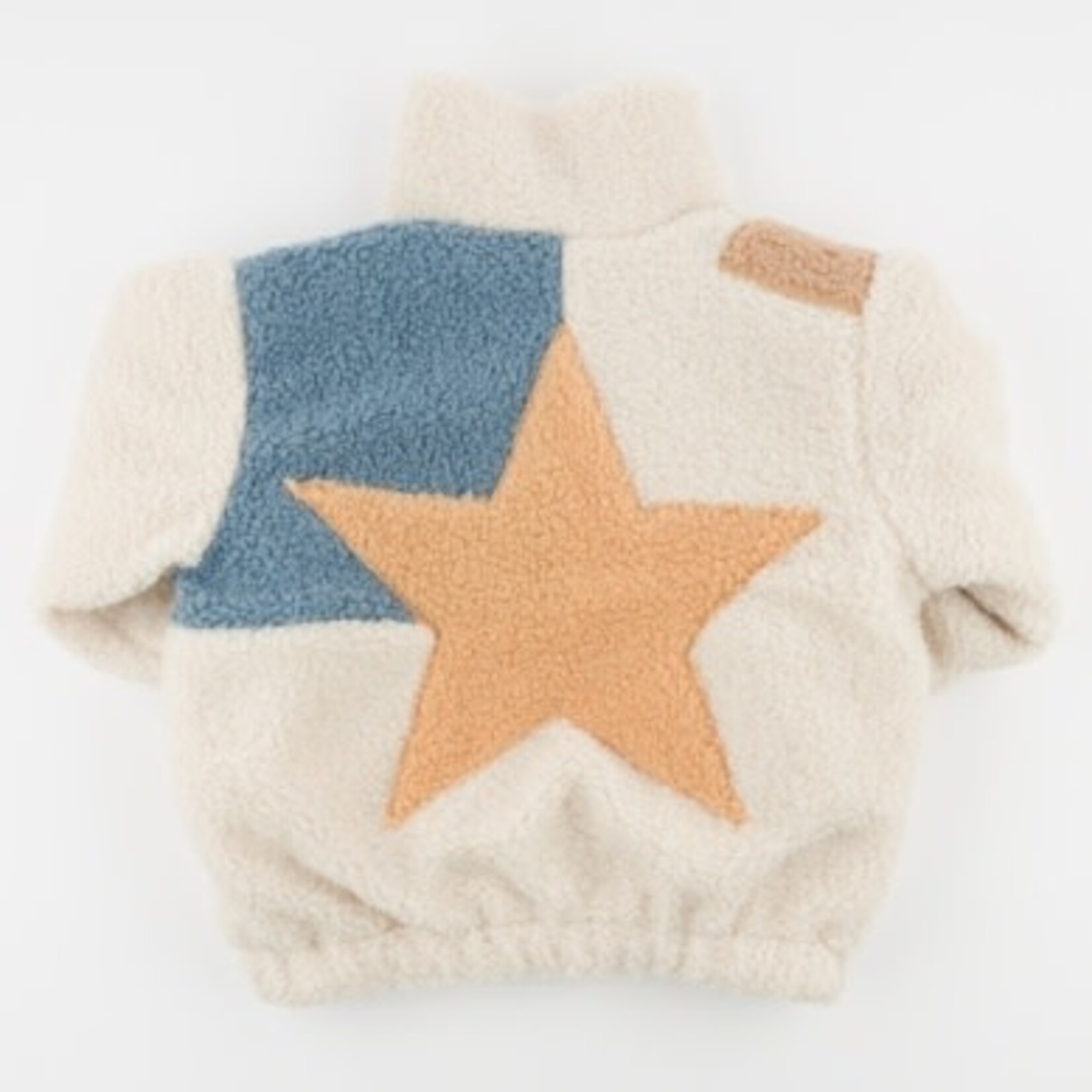 Oh Baby! Oh Baby Natural Star Applique Sherpa Patchwork Tahoe Jacket