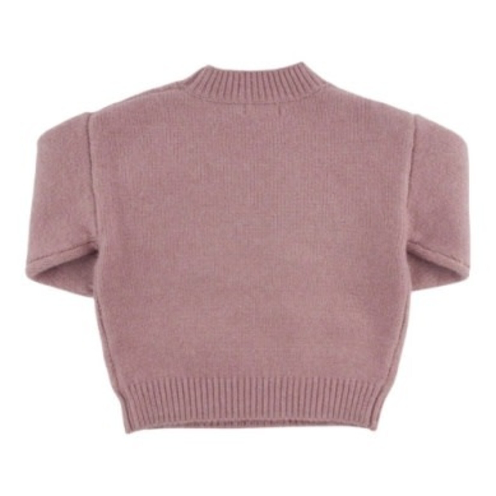 Oh Baby! Oh Baby Dusty Pink Daisy Grandpa Knitted Sweater