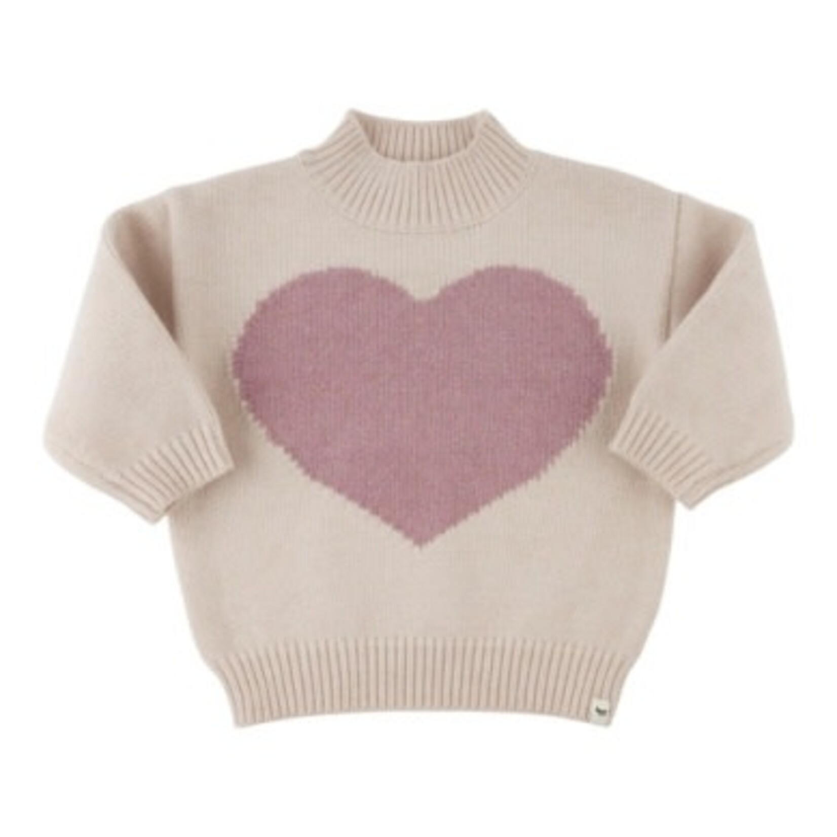 Oh Baby! Oh Baby Barely Pink Giant Heart Grandpa Knitted Sweater
