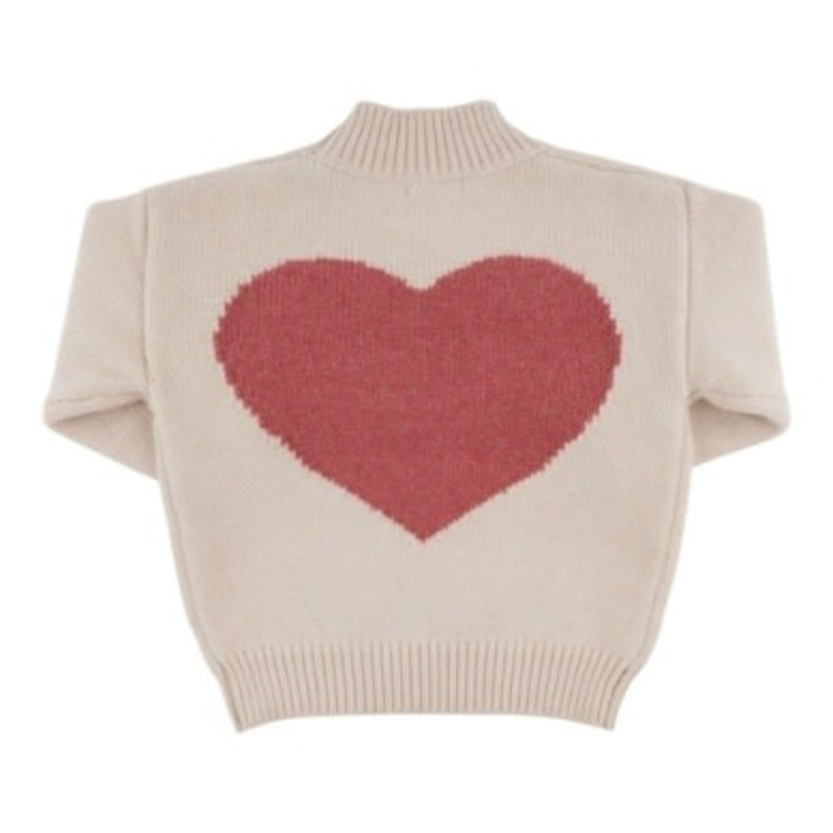 Oh Baby! Oh Baby Barely Pink Giant Heart Grandpa Knitted Sweater