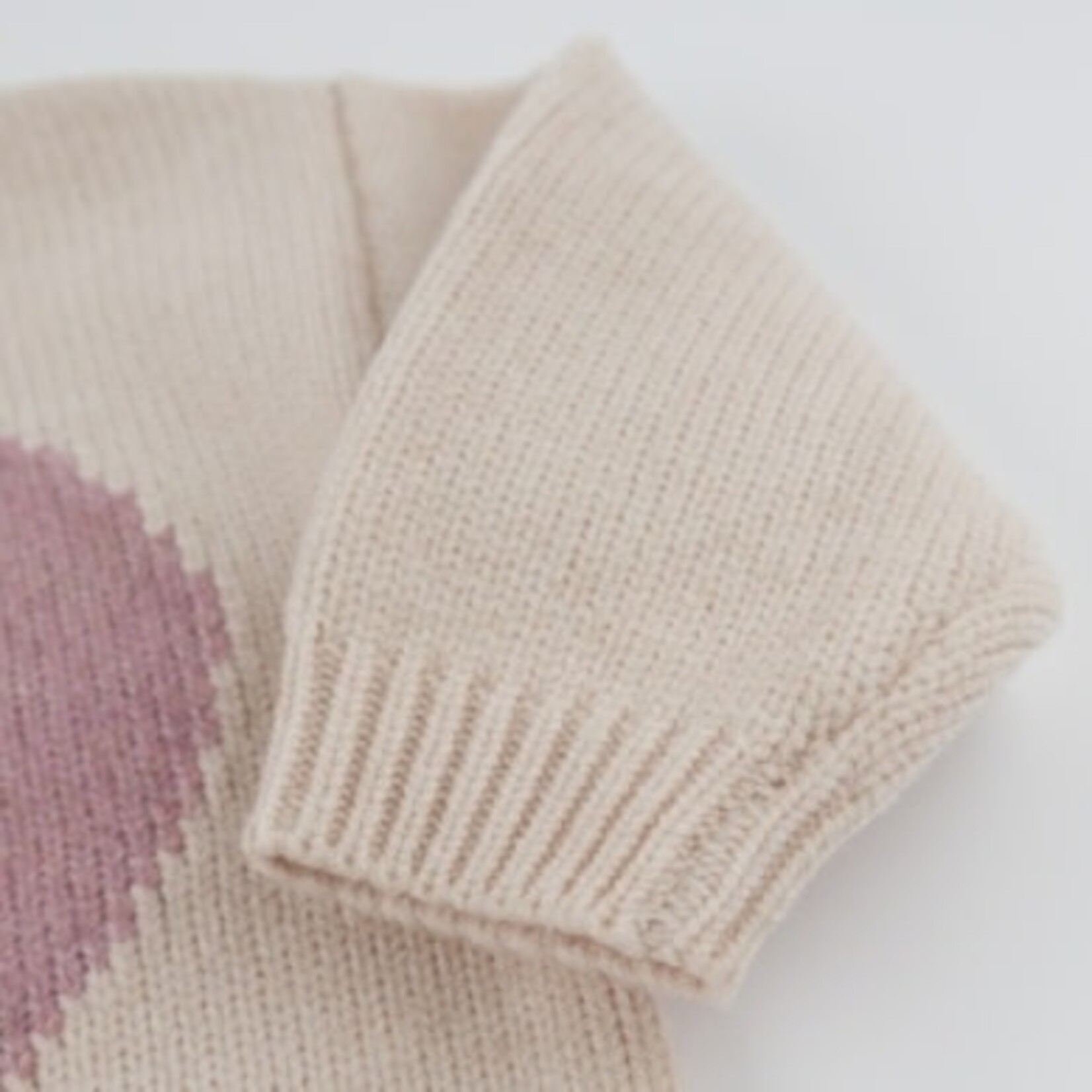 Oh Baby! Oh Baby Barely Pink Giant Heart Grandpa Knitted Sweater