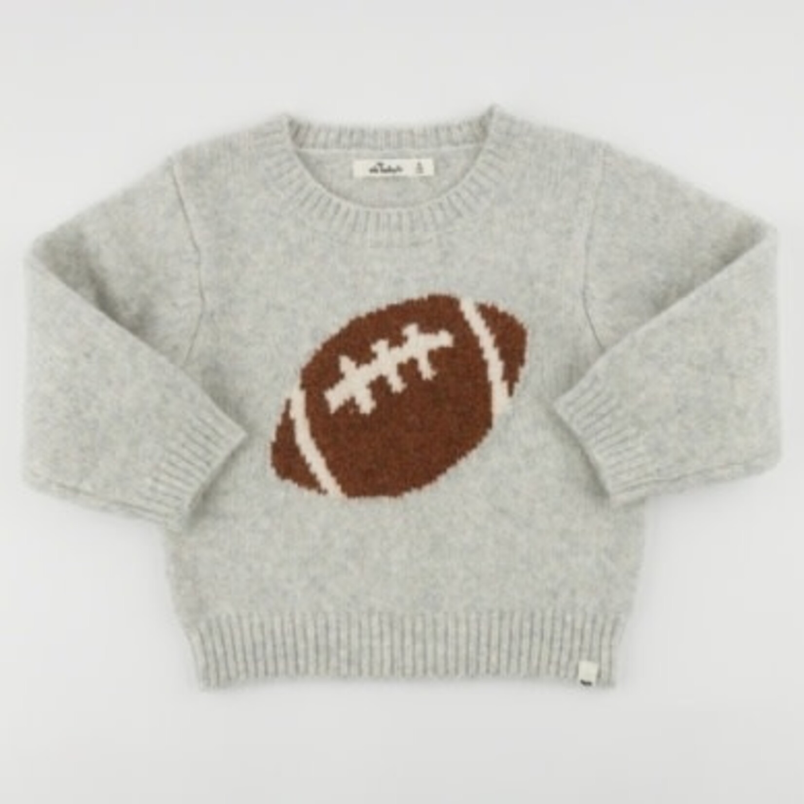 Oh Baby! Oh Baby Heather Gray Football Crew Knitted Sweater