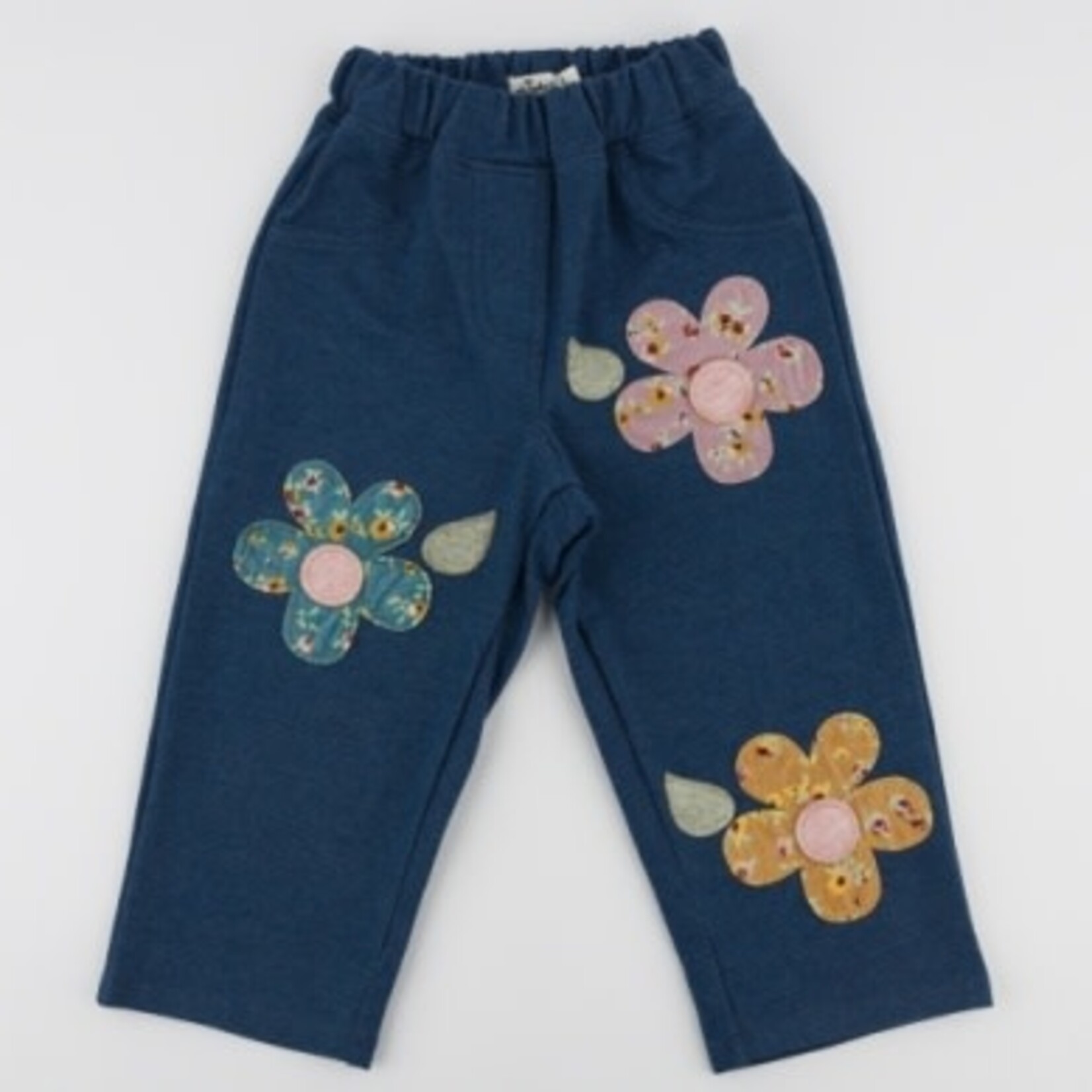 Oh Baby! Oh Baby Dark Wash Harvest Bloom Daisy Applique Autumn Jegging