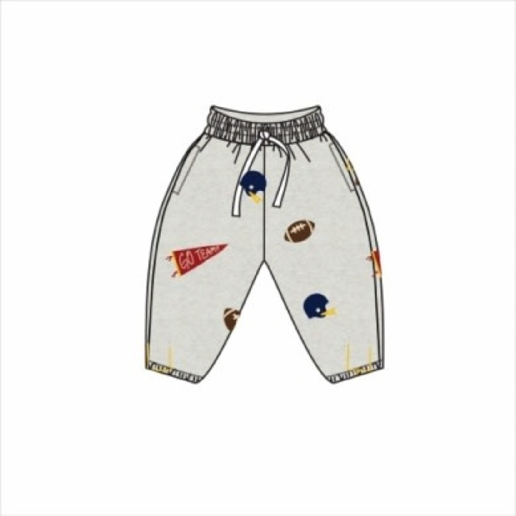 Oh Baby! Oh Baby Heather Gray Football All Over Print City Jogger