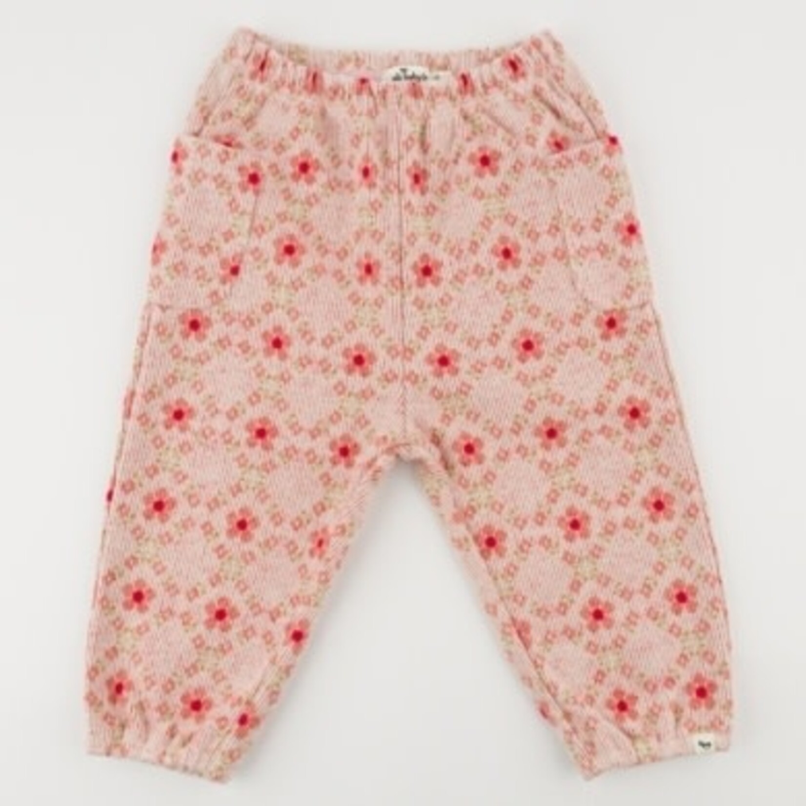 Oh Baby! Oh Baby Blush Diamond Daisies Double Knit Side Pocket Pant