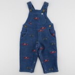 Oh Baby! Oh Baby Denim Racecar With Flags Embroidered Overalls
