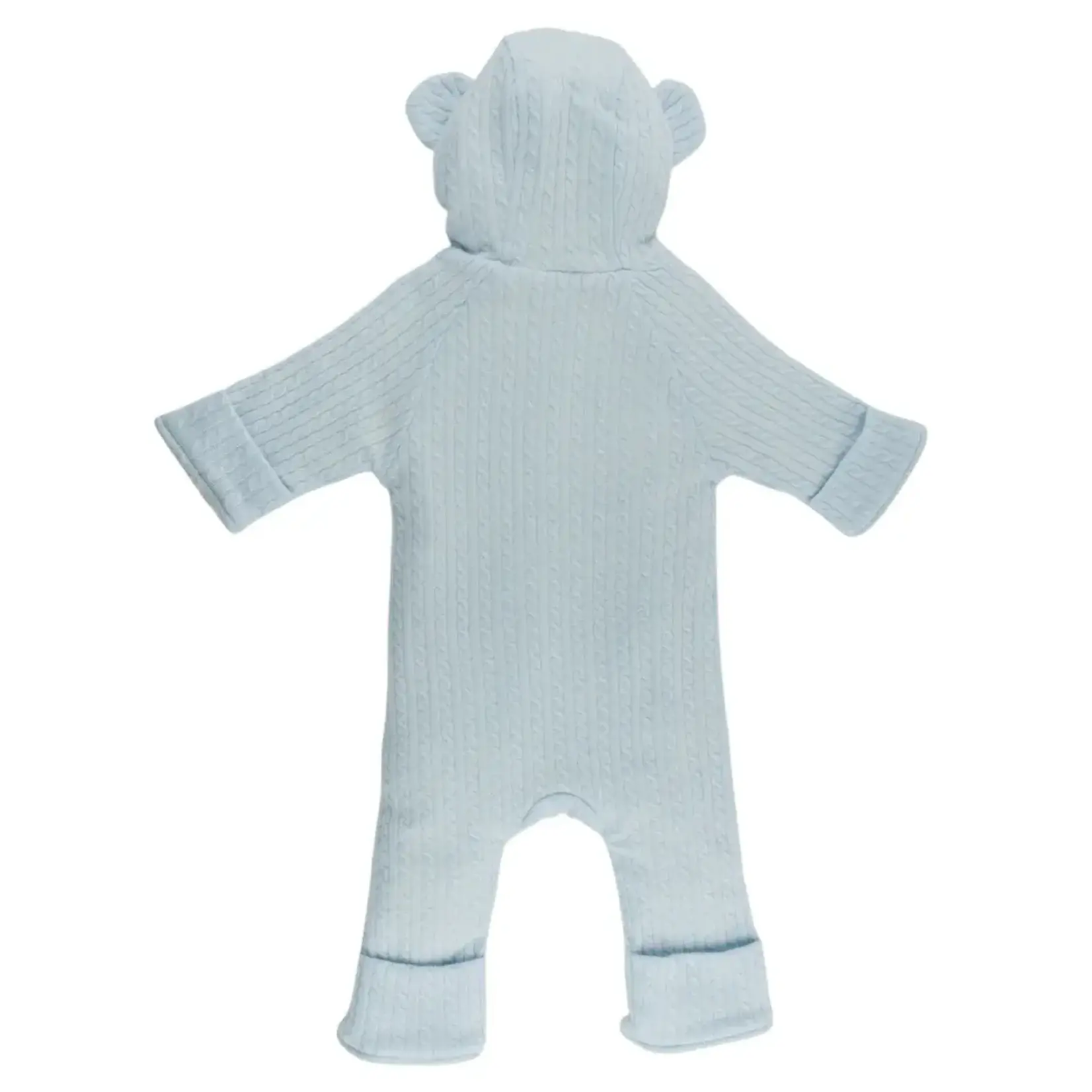 Oh Baby! Oh Baby Sky Blue Cable Knit Teddy Bunting