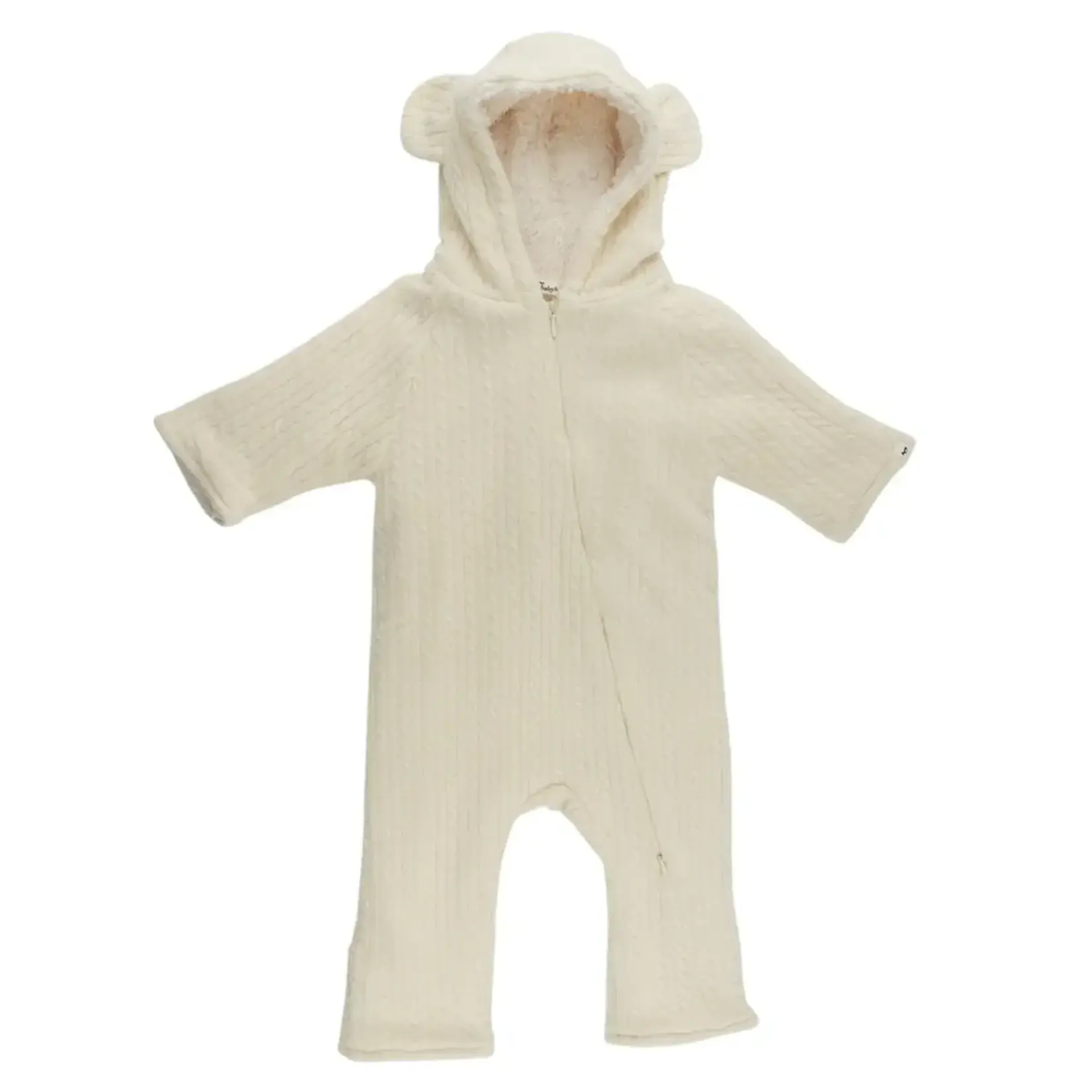 Oh Baby! Oh Baby Natural Cable Knit Teddy Bunting