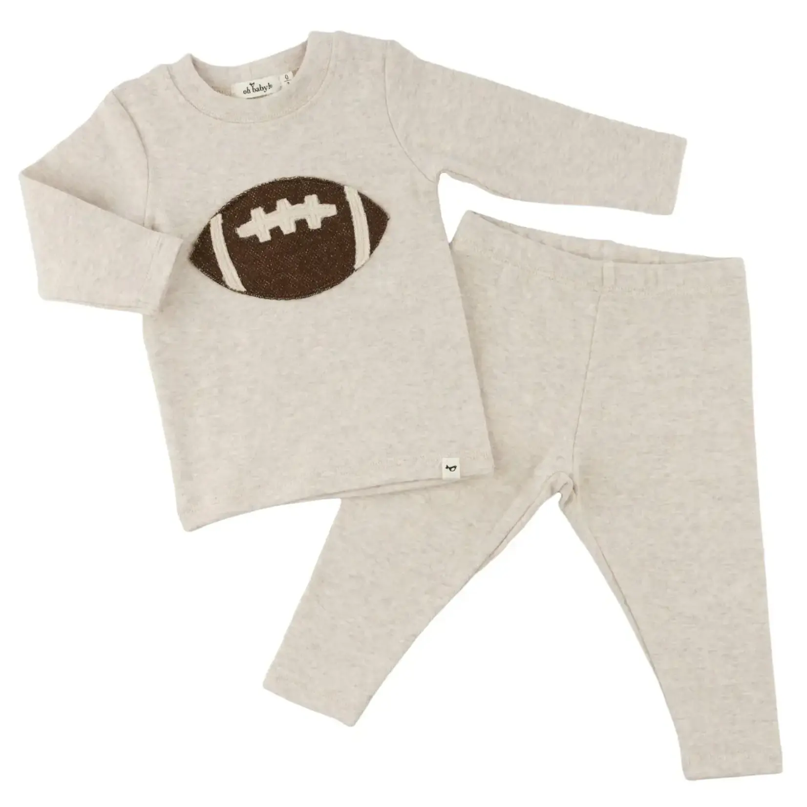 Oh Baby! Oh Baby Malt Chocolate Football Baby Rib 2pc Set