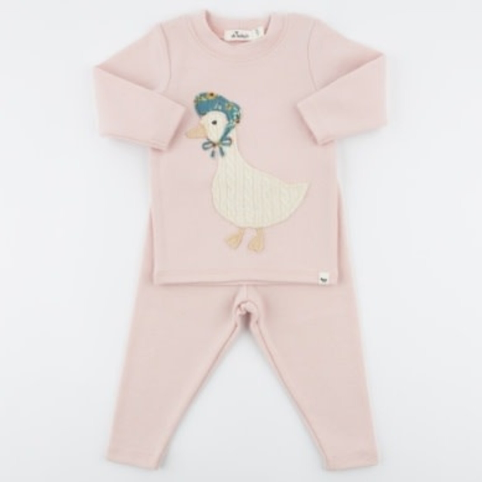 Oh Baby! Oh Baby Dusty Pink Mother Goose Applique 2pc Set