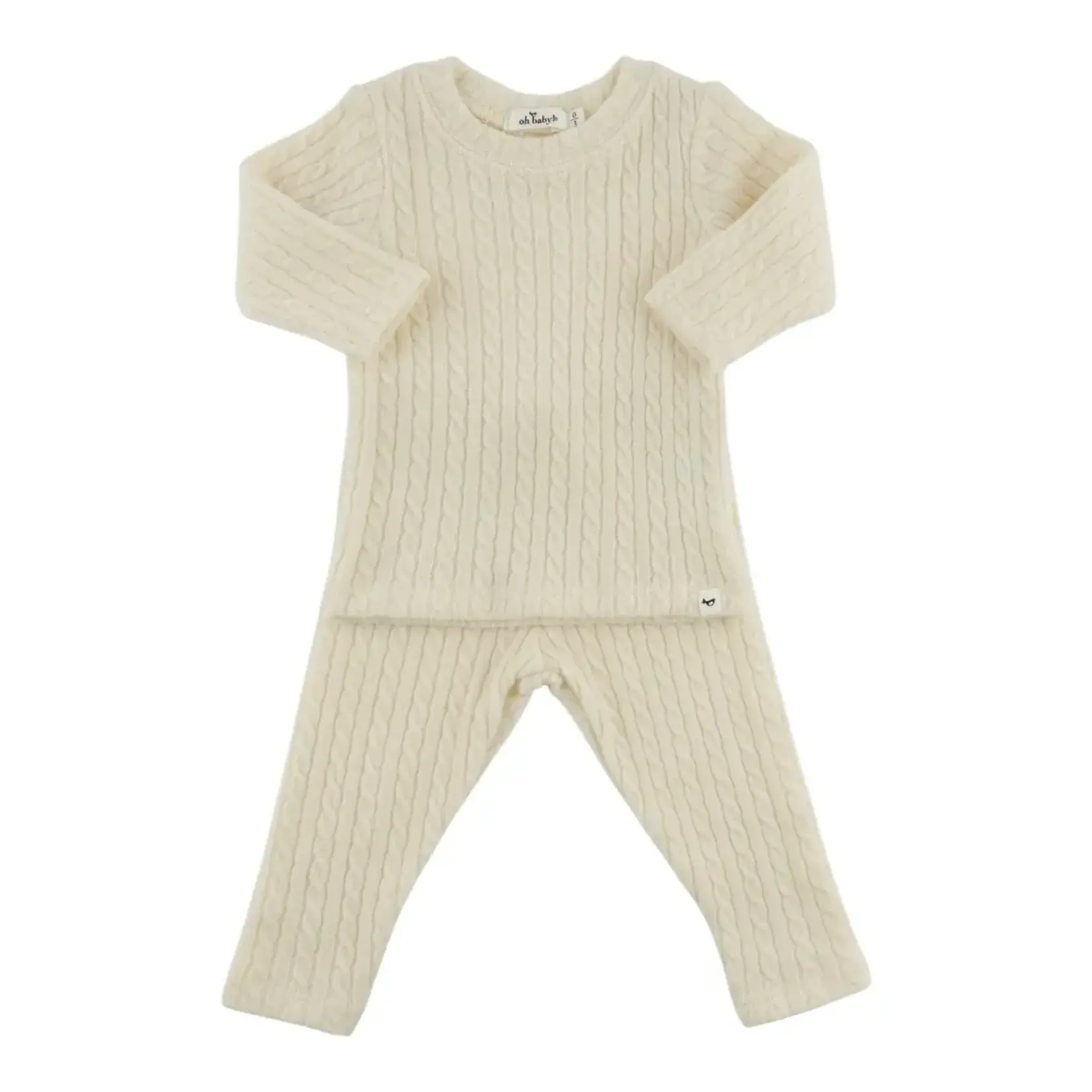 Oh Baby! Oh Baby Natural Cable Knit 2pc Set