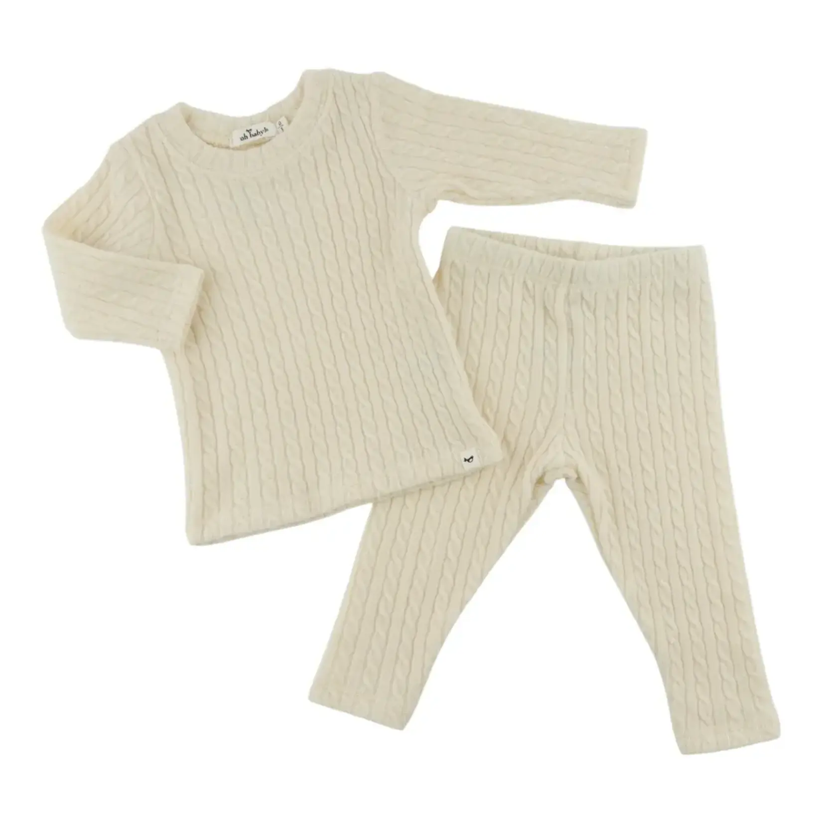 Oh Baby! Oh Baby Natural Cable Knit 2pc Set