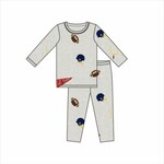 Oh Baby! Oh Baby Heather Gray Football All Over Print 2pc Set