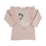 Oh Baby! Oh Baby Dusty Pink Mother Goose Applique Millie L/S Tee