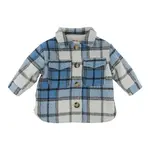 Oh Baby! Oh Baby Dusty Blue Plaid Snowdrift Lining Shacket