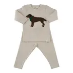 Oh Baby! Oh Baby Malt Chocolate Lab Applique 2pc Set