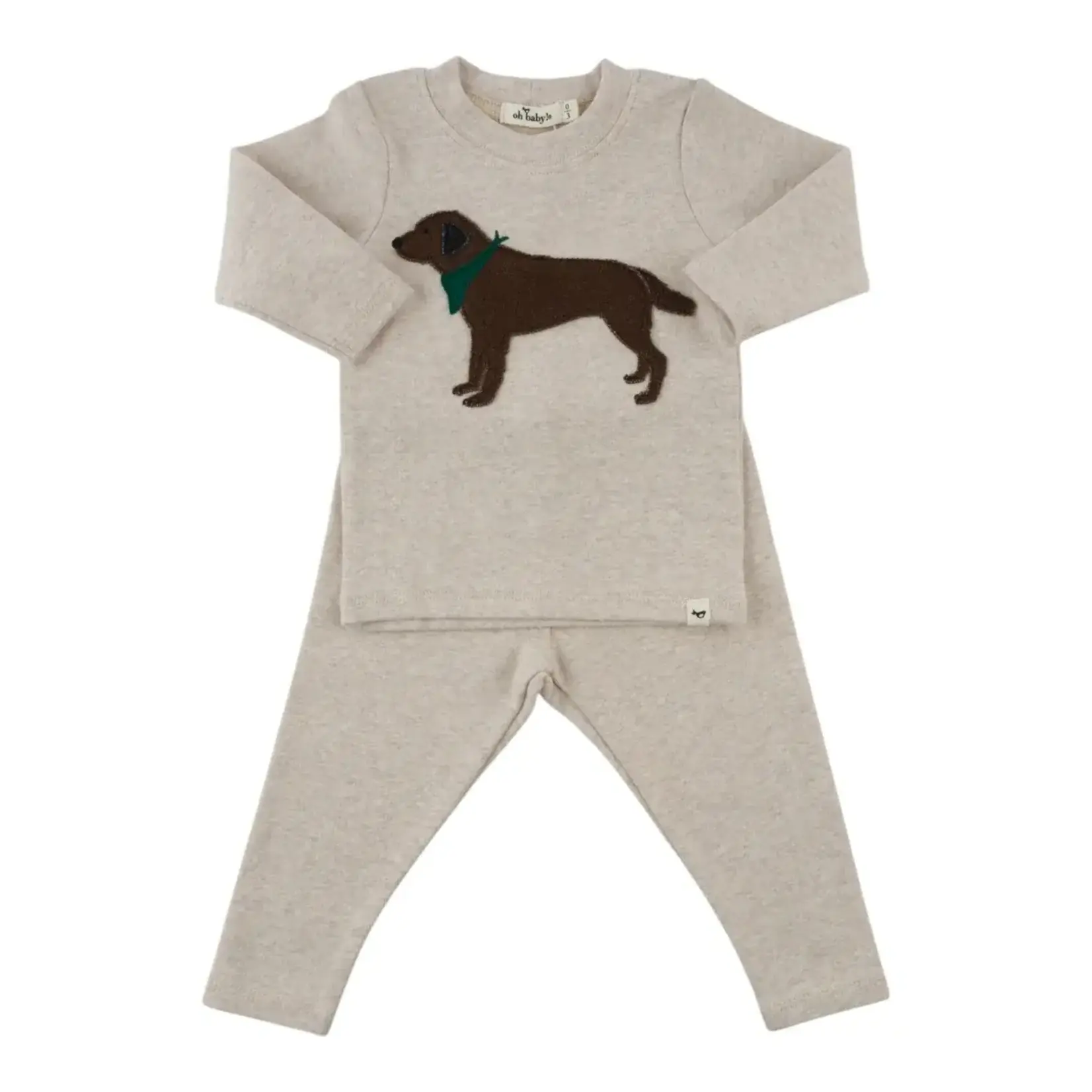 Oh Baby! Oh Baby Malt Chocolate Lab Applique 2pc Set