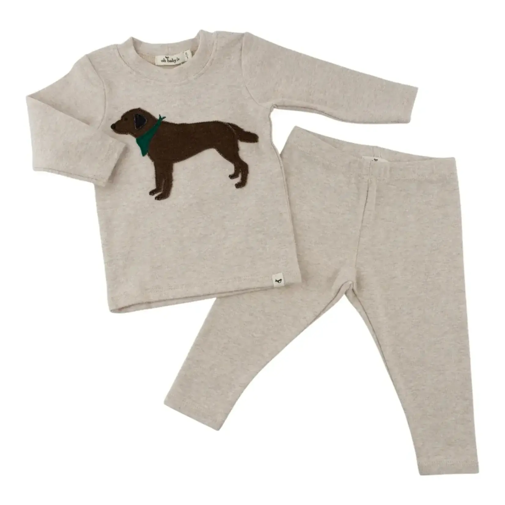 Oh Baby! Oh Baby Malt Chocolate Lab Applique 2pc Set