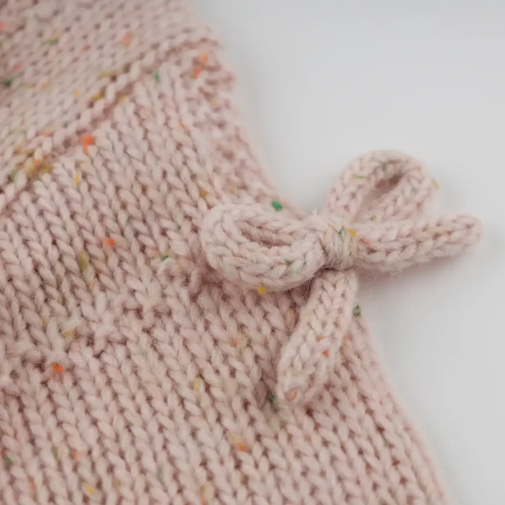 Oh Baby! Oh Baby Pale Pink Speckle Diamond Cable Bows Knitted Sweater