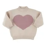 Oh Baby! Oh Baby Barely Pink Giant Heart Grandpa Knitted Sweater