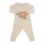 Oh Baby! Oh Baby Sugar Cookie Pale Pink Cable Daisy Applique 2pc Set
