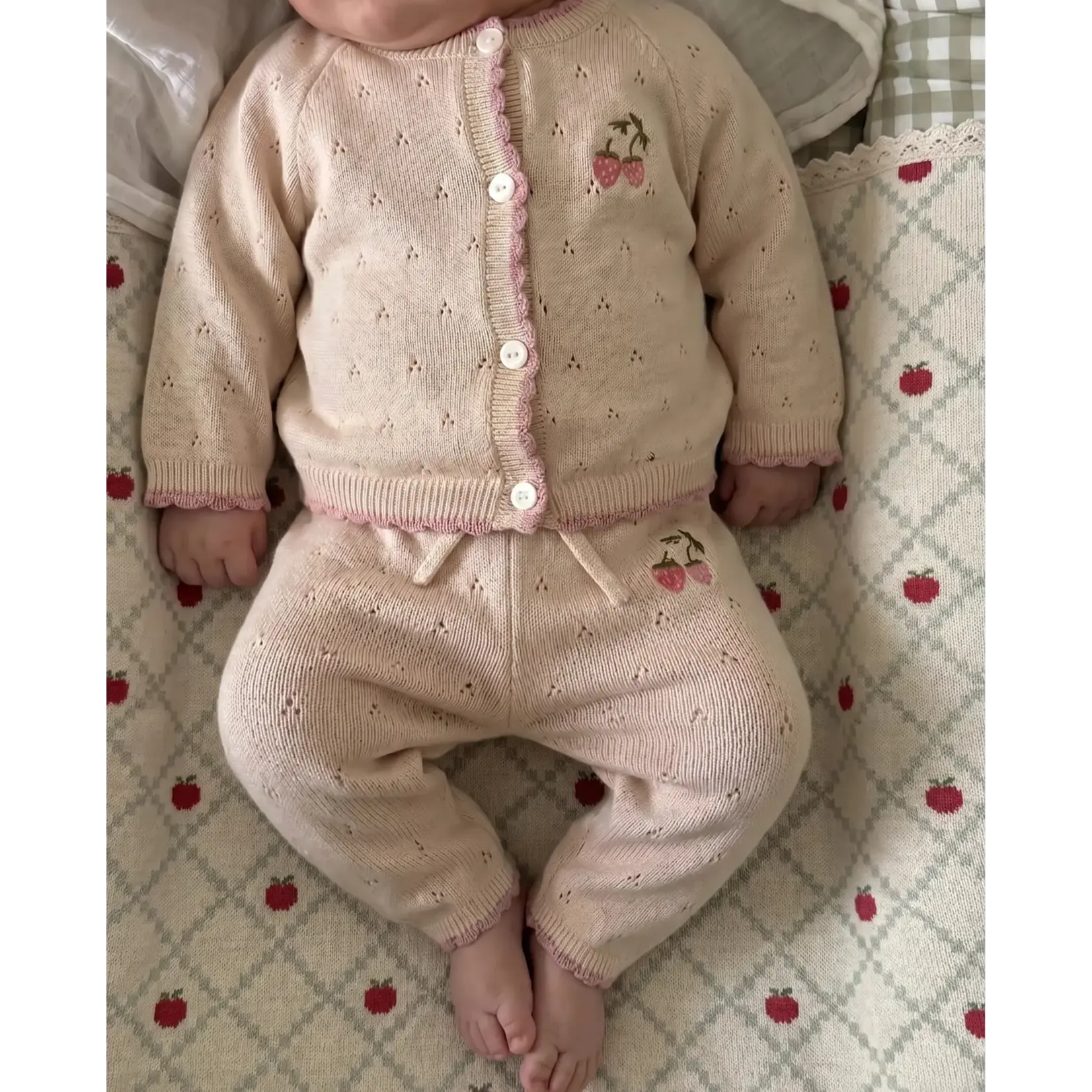 Floss Floss Soft White Audrey Cardigan And Pant Set